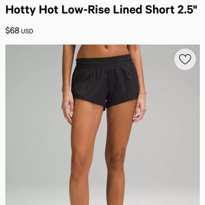 Lululemon Hotty Hot Low Rise Lined Short 2.5”